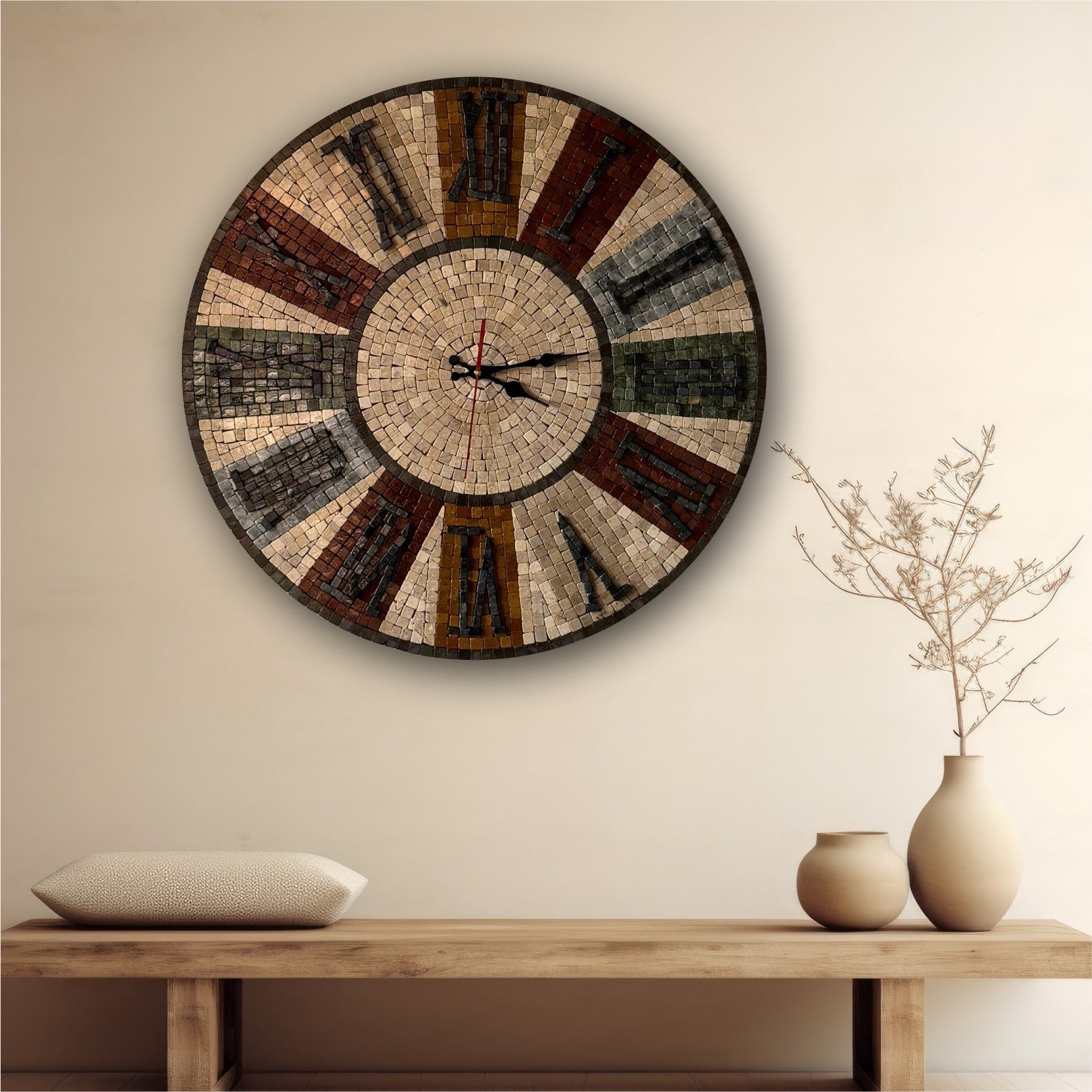 Premium Mosaic Stone Wall Clock - Art in Every Second